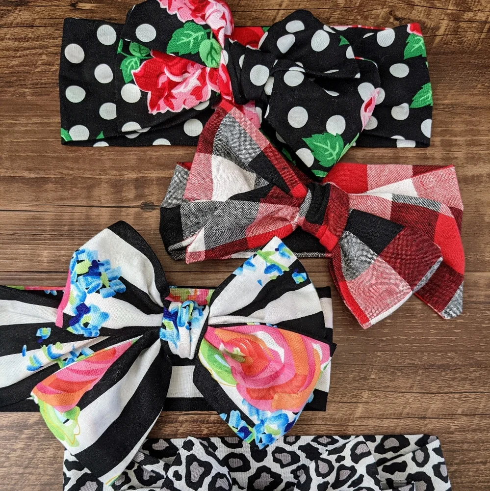 Set of 4 Baby Toddler Headwrap Bows